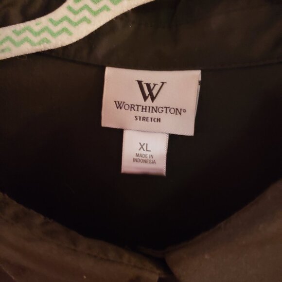 Worthington black cotton blouse sz XL - Picture 3 of 6